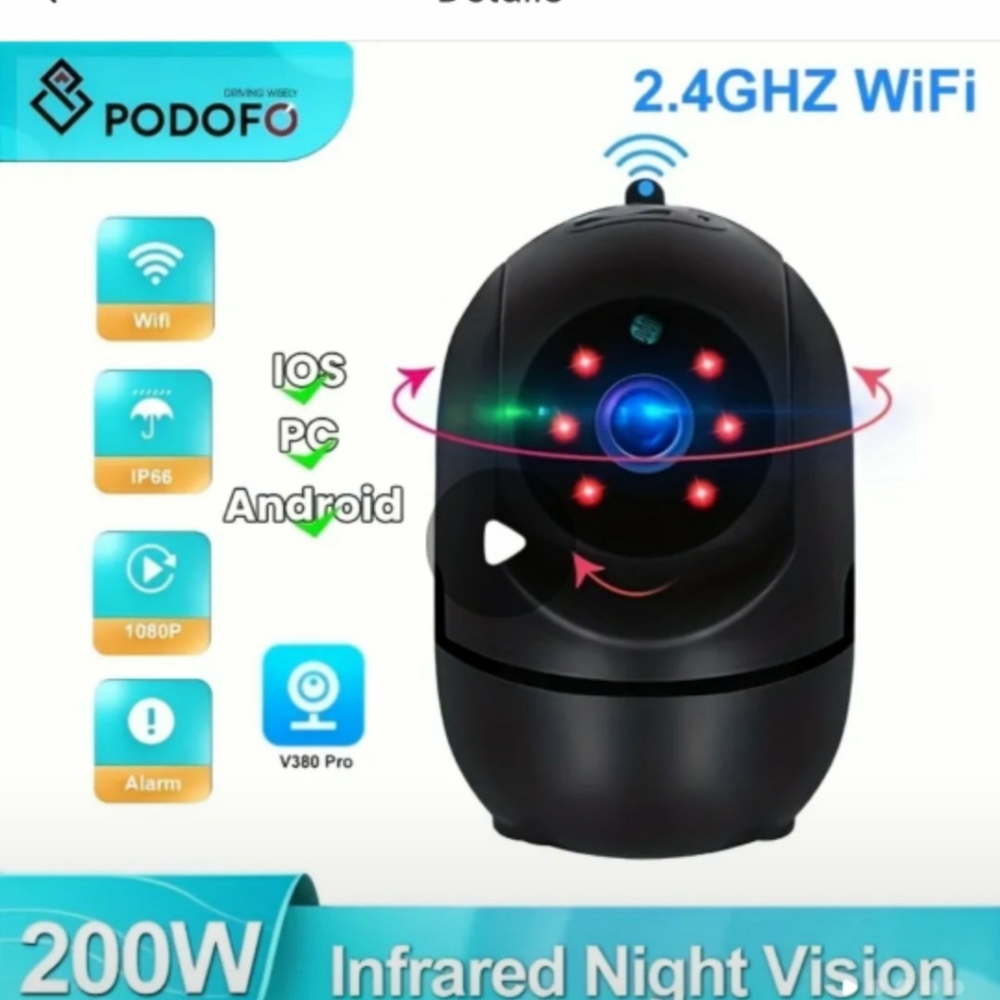1080P HD WiFi Smart Night Vision Camera - 350° Wireless IP Surveillance CCTV